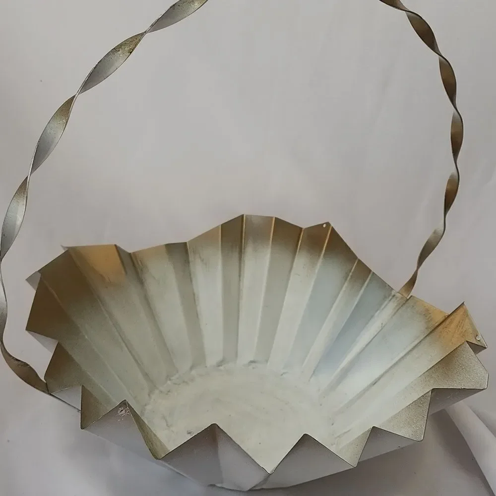 Vintage Metal Flower Basket Coquette